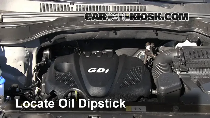 2013 Hyundai Santa Fe Sport 2.4L 4 Cyl. Oil Check Oil Level